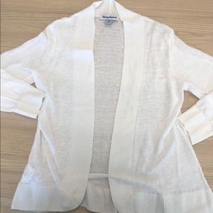 White Tommy Bahama linen sweater